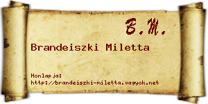 Brandeiszki Miletta névjegykártya