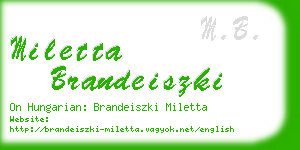miletta brandeiszki business card